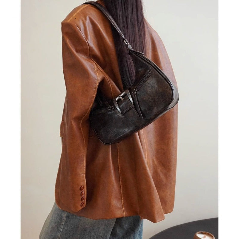 Retro Shoulder Bag Underarm Crescent Crossbody photo 4