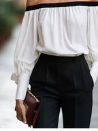 Off-shoulder Lantern Sleeve Blouse (3)