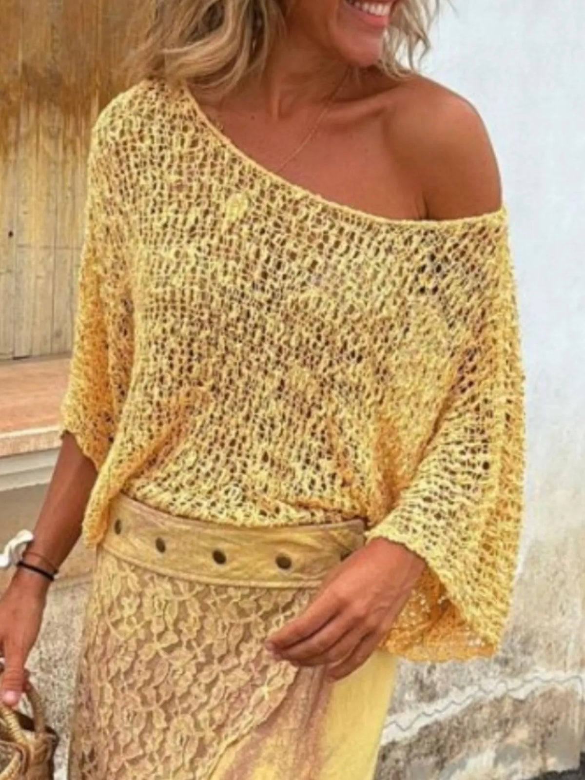 Crochet Boat Neck Knit Cover Up (7)