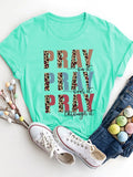 Letter Graphic Round Neck Short Sleeve T-shirt