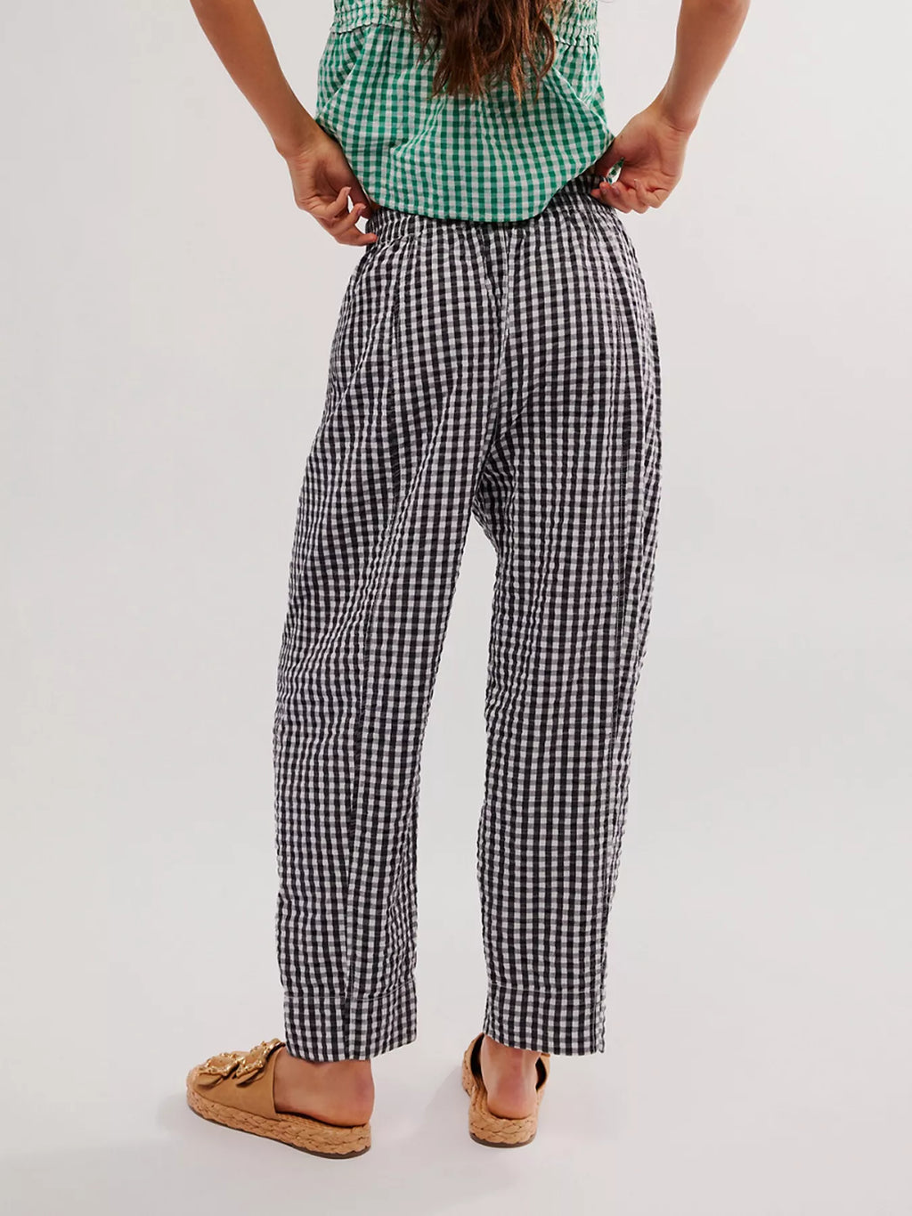Gingham Relaxed Fit Pants (5)