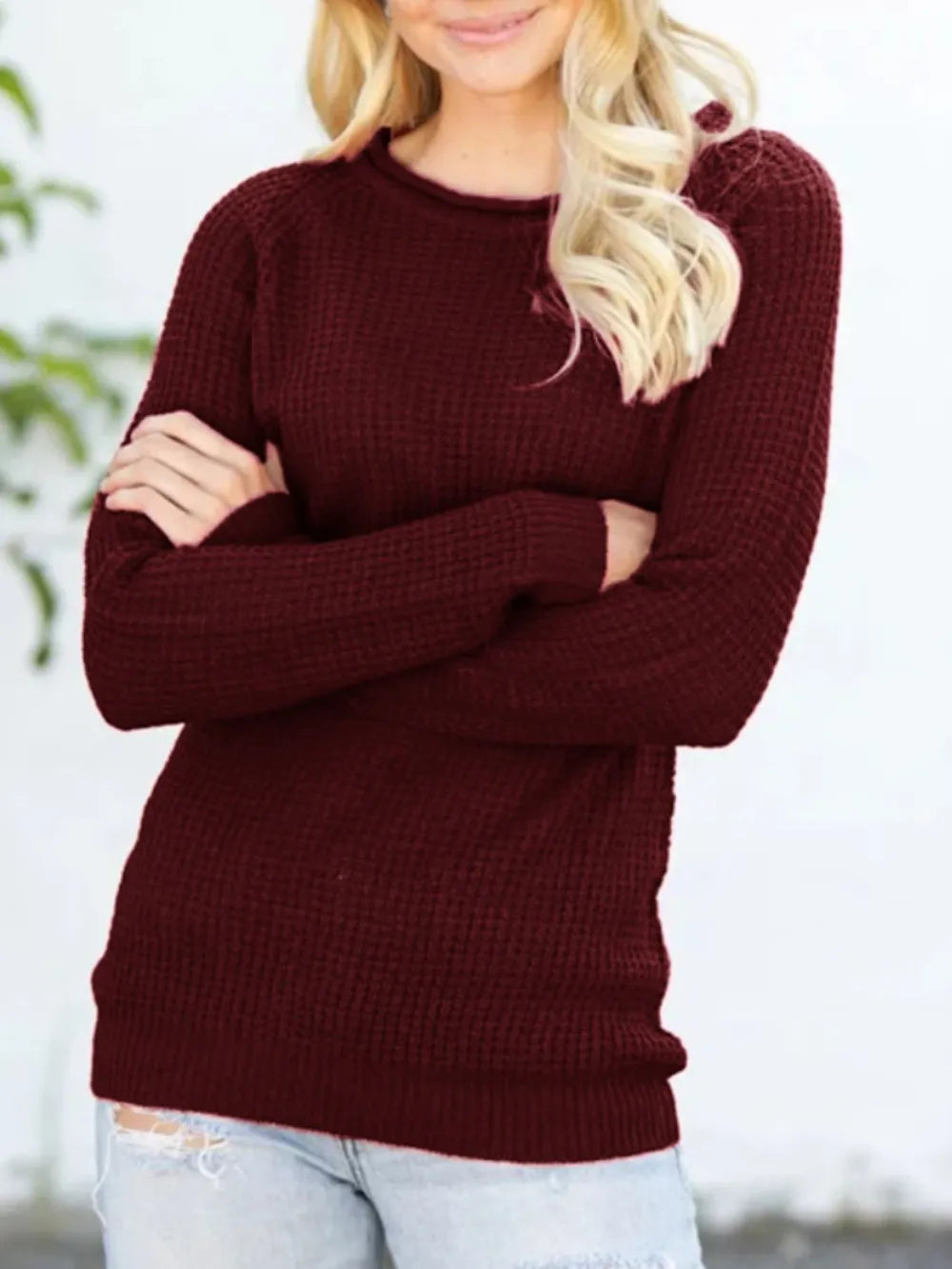 Round Neck Raglan Sleeve Sweater (12)