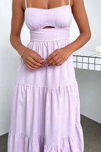 Cut-out Tiered Dress Spaghetti Straps (11)