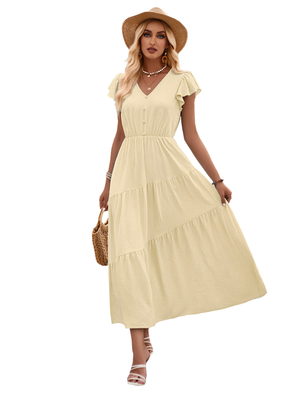 V-neck Ruffle Layered Dress photo 18