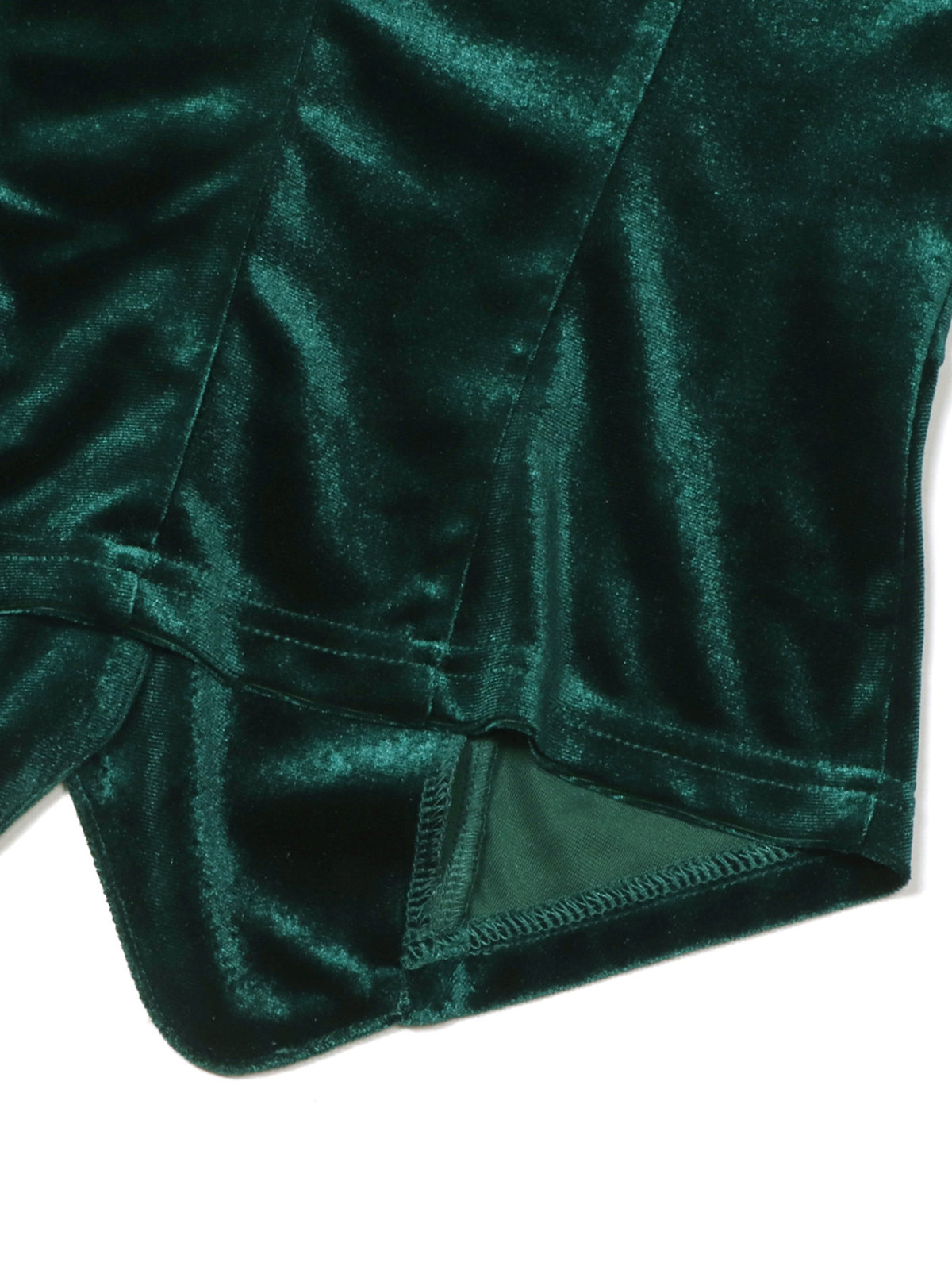 Velvet Lace Trim Button-down Vest (7)