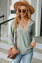 V-neck Long Sleeve T-shirt (14)