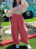 Full Size Wide Leg Pants Pockets Plus (3)
