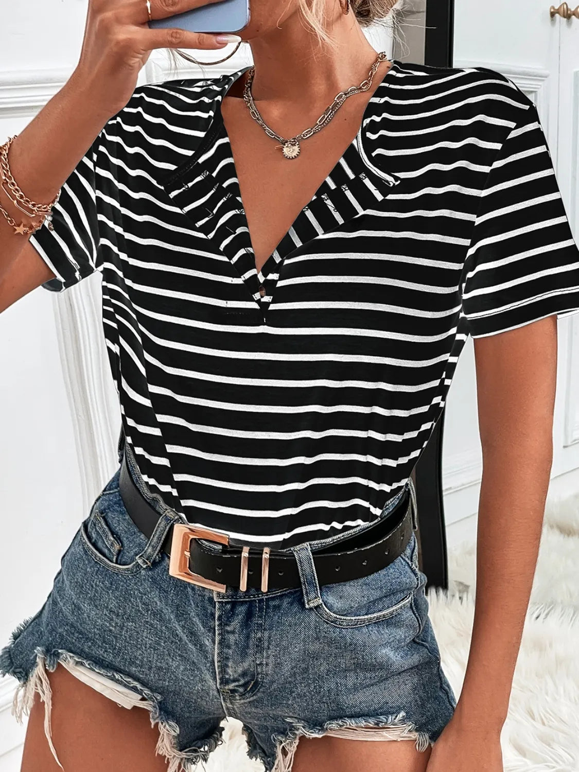 Striped Short Sleeve Top (11)