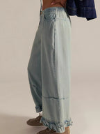 Wide-leg Ruffle Hem Jeans (7)