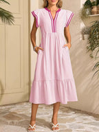 Striped Notched Ruffle Sleeve Dress (17)