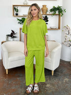 Round Neck Short Sleeve Wide Leg Pants (11)