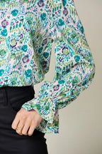 Full Size Printed Flounce Sleeve Blouse (10)
