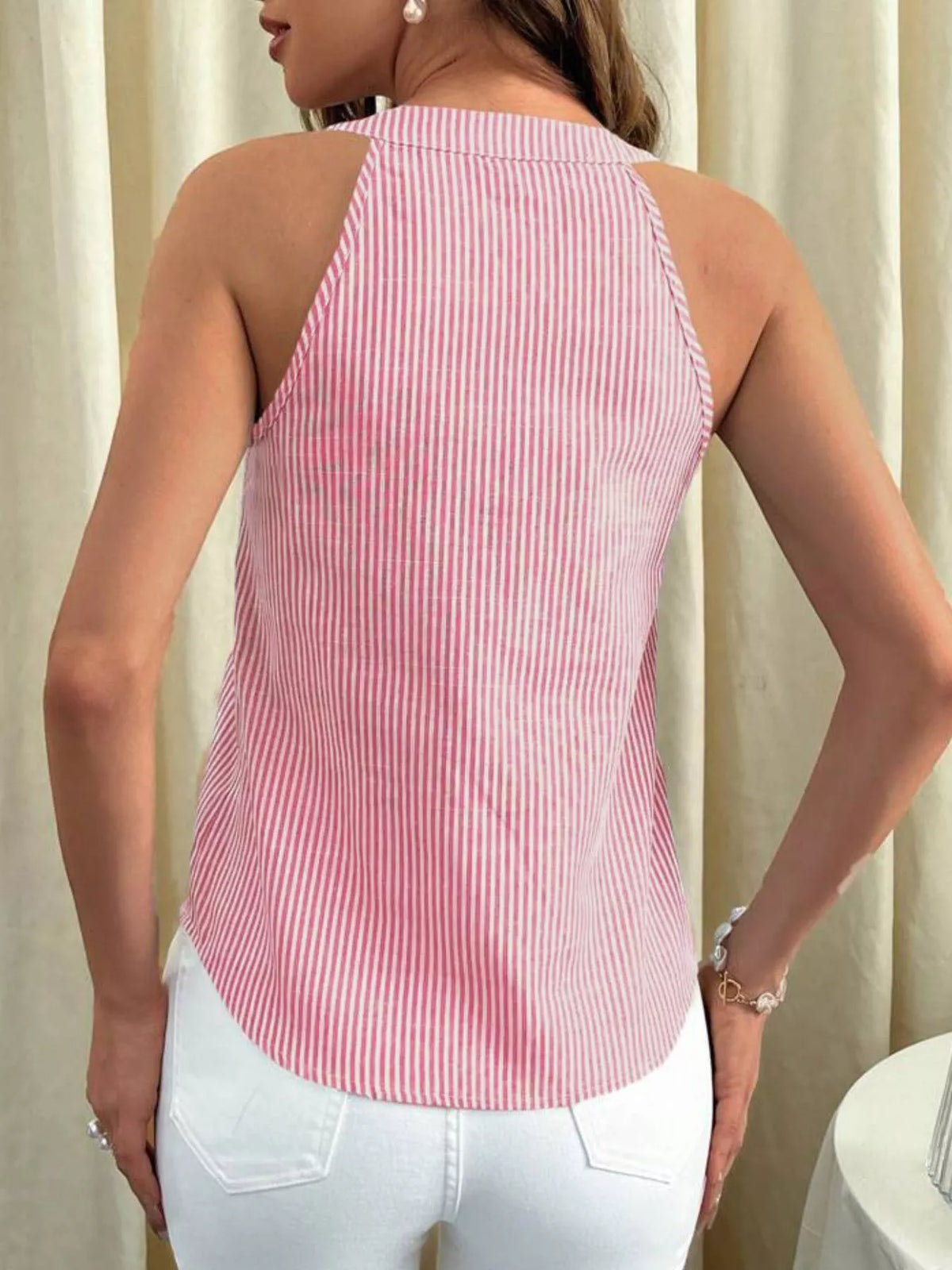 Striped Button Front Tank (3)