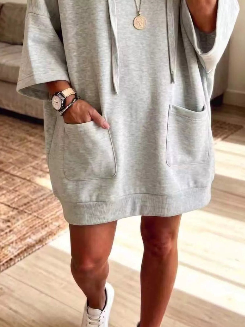 Full Size Drawstring Oversized Front Pockets Hoodie Plus (11)