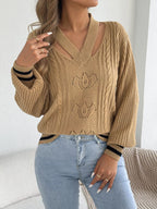 Cutout Cable Knit Sweater (8)