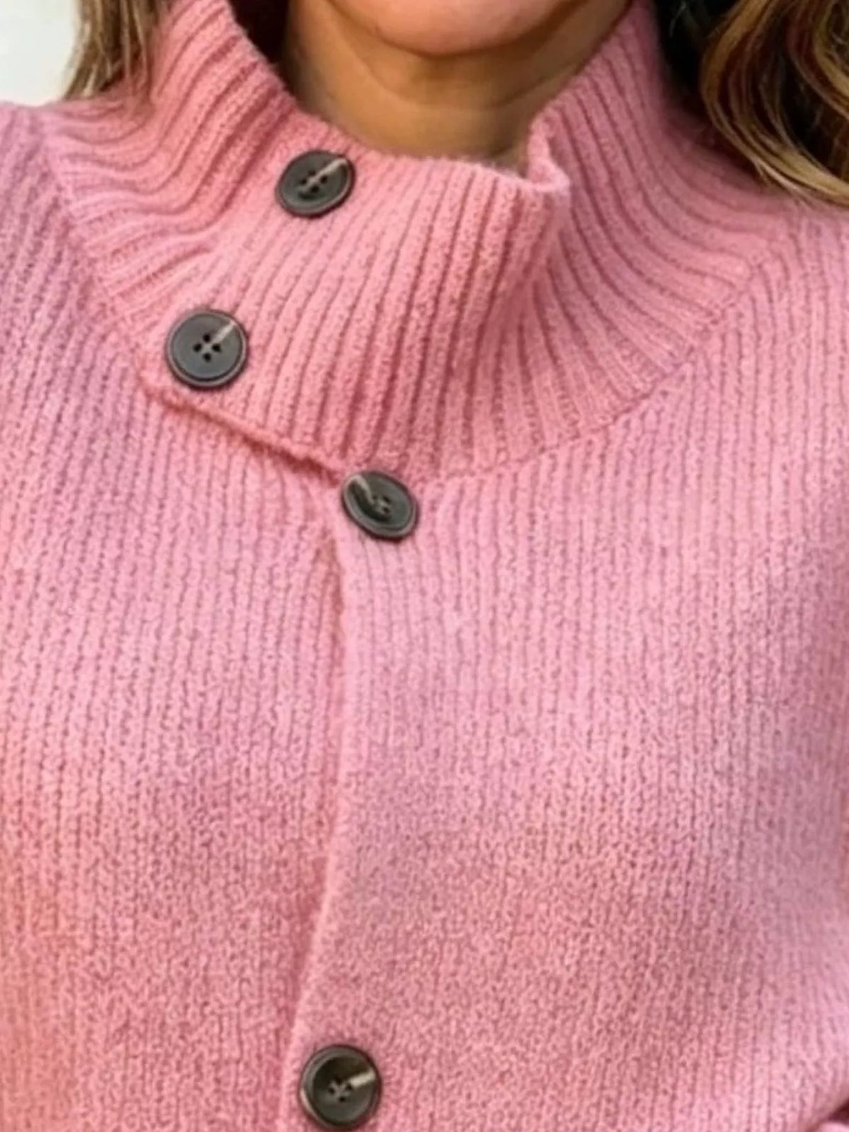 Full Size Button-up Mock Neck Cardigan Plus (2)