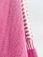 Contrast Open Front Dropped Shoulder Cardigan (12)