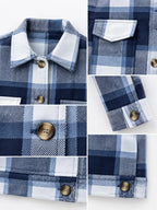 Plaid Button-up Cropped Jacket (9)