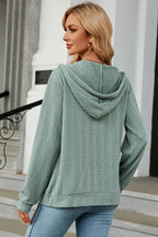 Drawstring Zip Up Long Sleeve Hoodie (21)