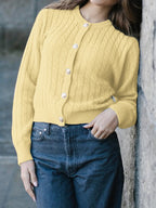 Cable Knit Button-up Cardigan (10)