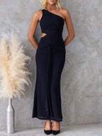 One-shoulder Cutout Bodycon Maxi Dress (3)