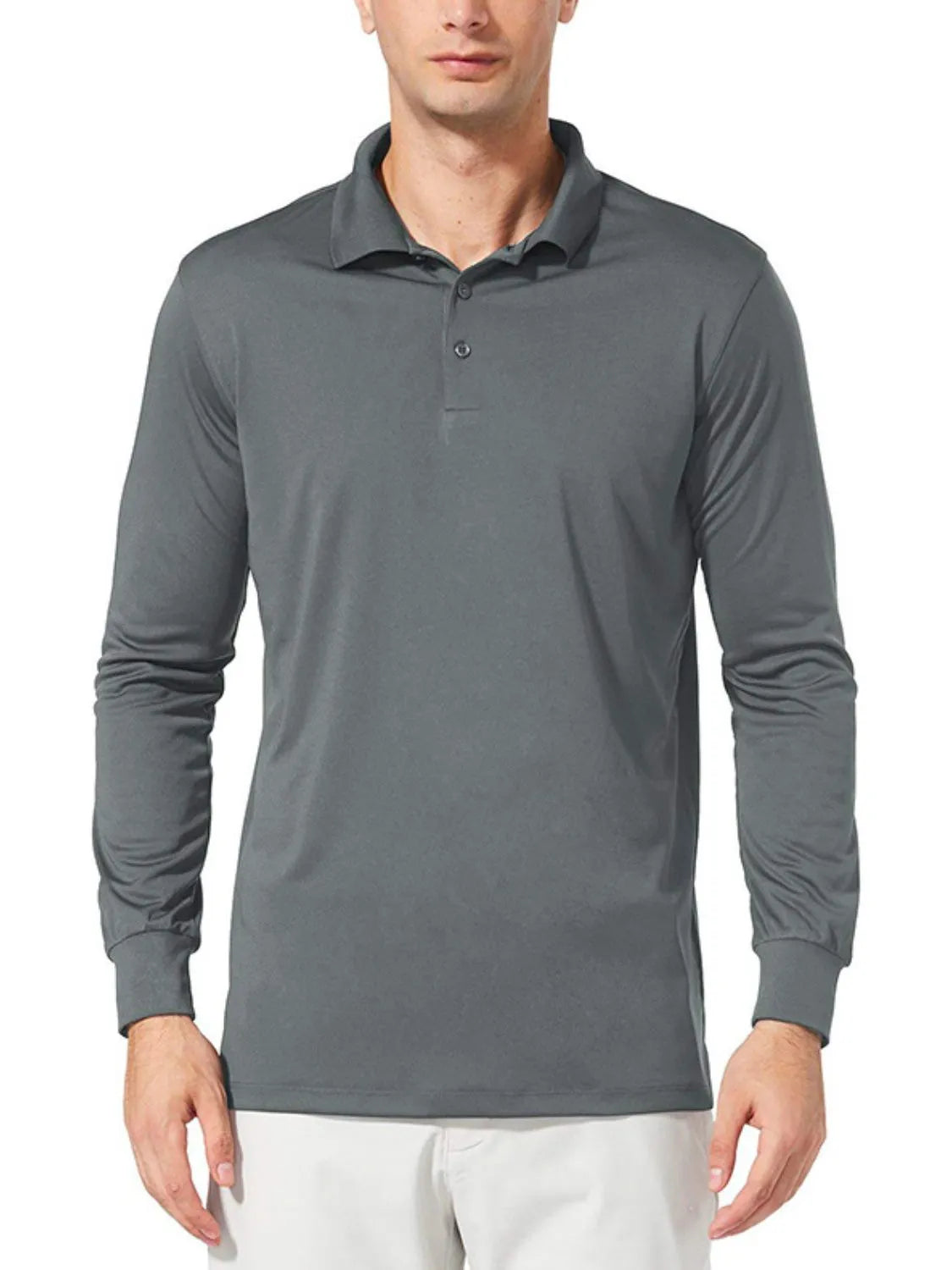 Long Sleeve Collared Neck Polo Shirt