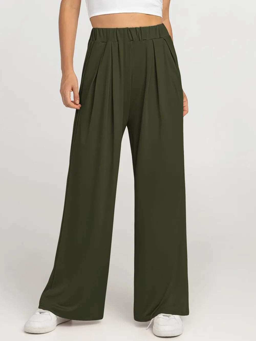Elastic Waist Wide Leg Pants (5)