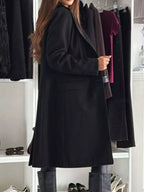 Lapel Collar Long Sleeve Coat (6)