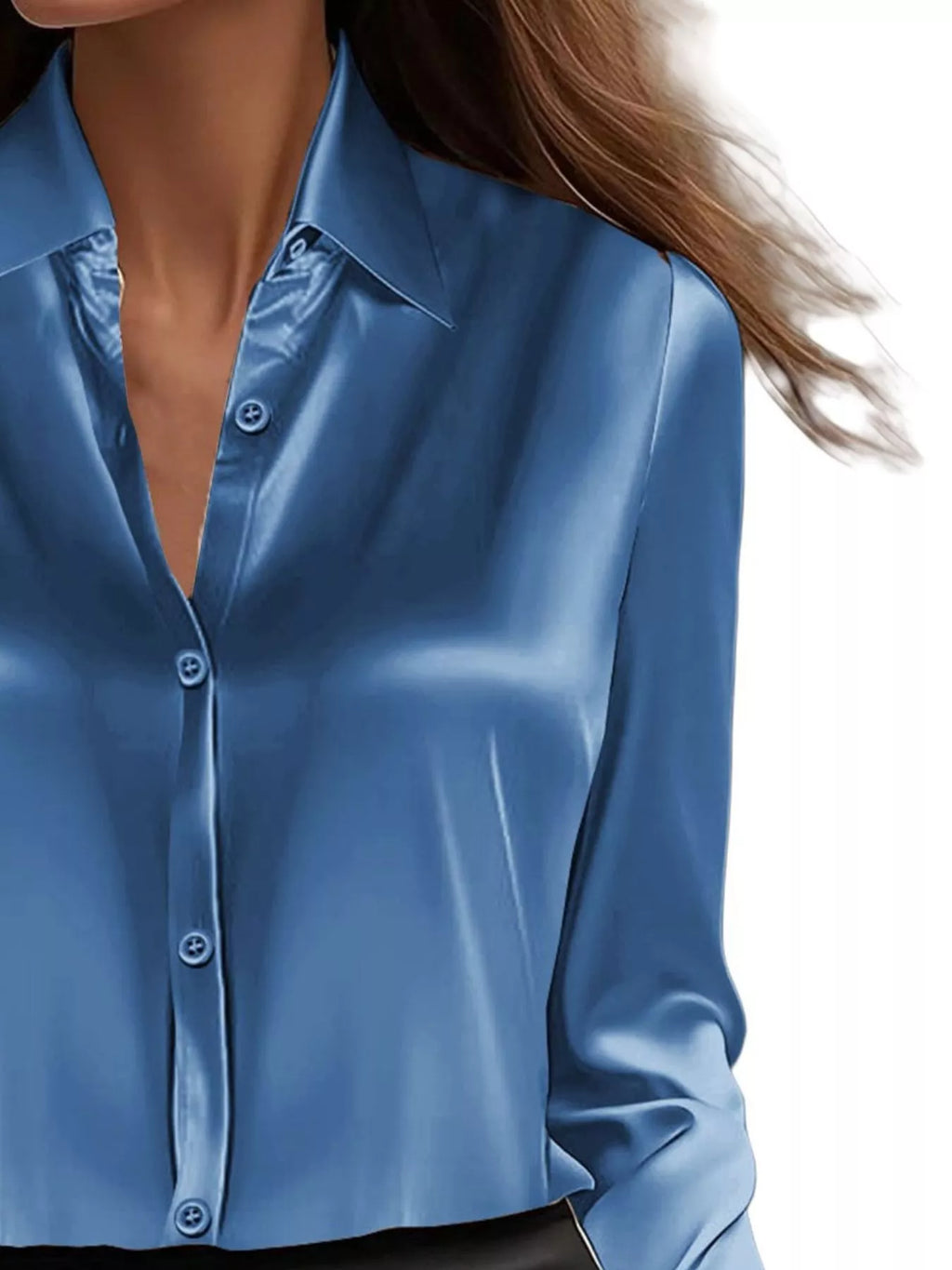 Full Size Button Down Collared Neck Long Sleeve Shirt Plus (9)
