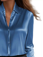 Full Size Button Down Collared Neck Long Sleeve Shirt Plus (9)