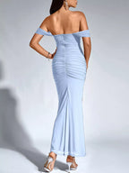 Off-shoulder Ruched Mermaid Maxi Dress (30)