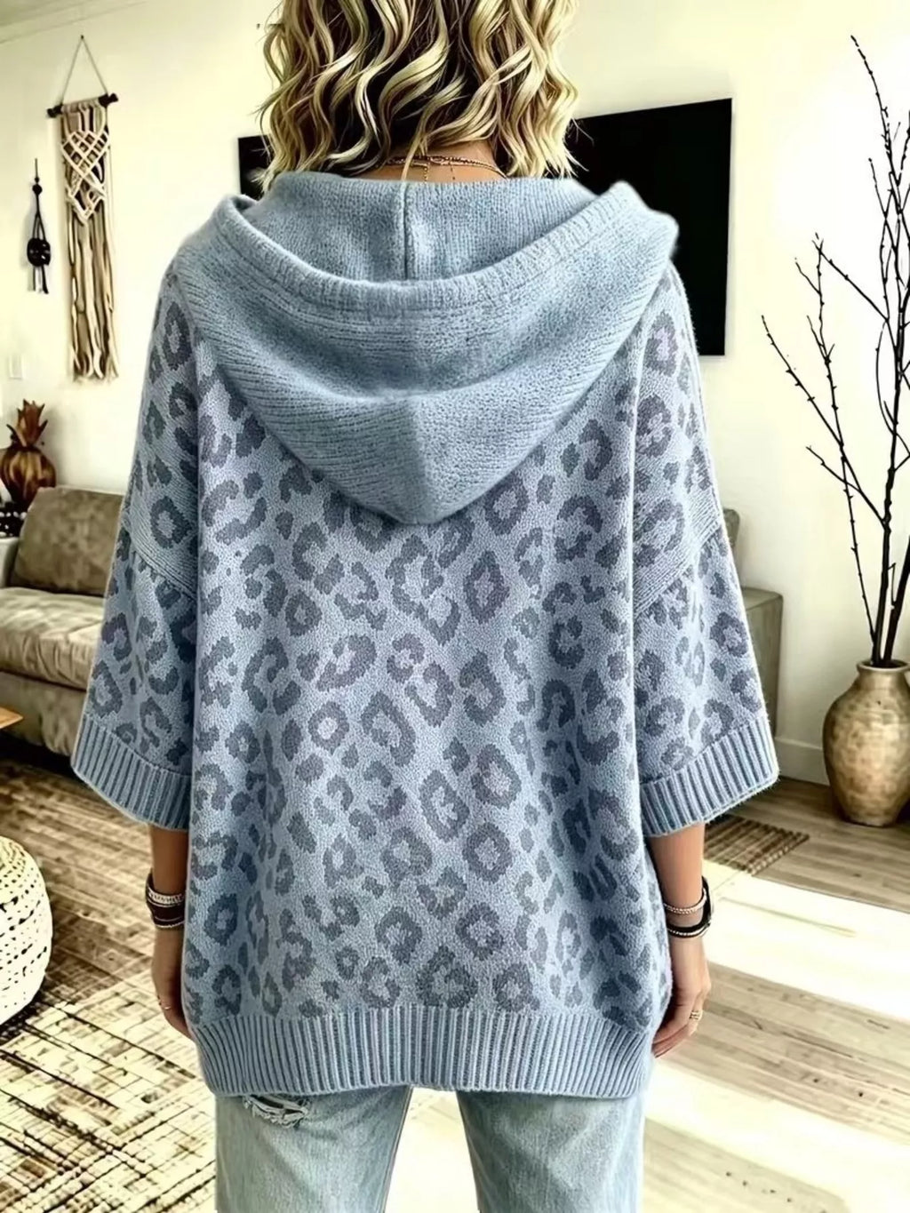 Drawstring Leopard Hooded Sweater (10)