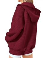 Drawstring Zip Up Dropped Shoulder Hoodie (17)