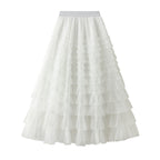 Cake Skirt White Gauze Pleated variant CJQZ168500601AZ|CJQZ168500602BY
