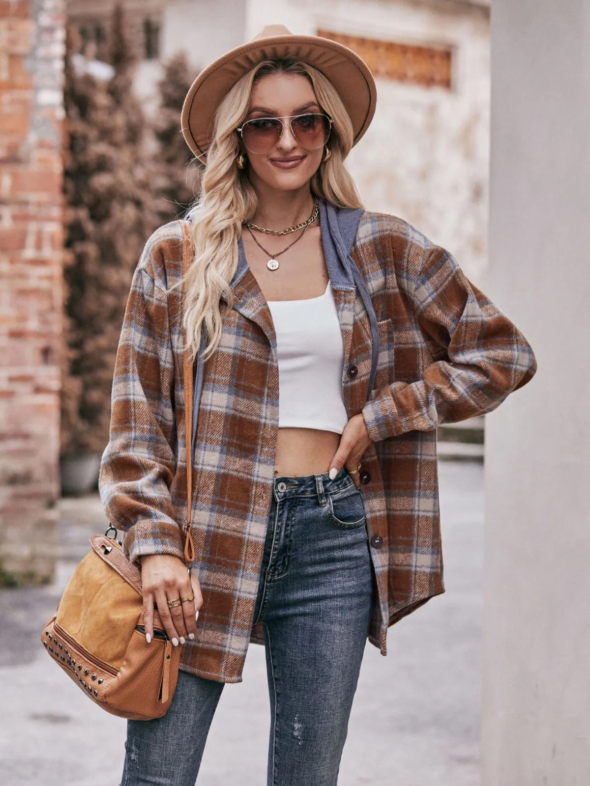 Oversized Plaid Button Up Shacket (12)