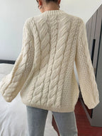 Cable Knit Round Neck Sweater (3)
