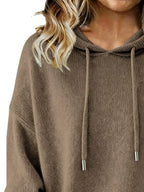 Drawstring Long Sleeve Hooded Sweater (20)