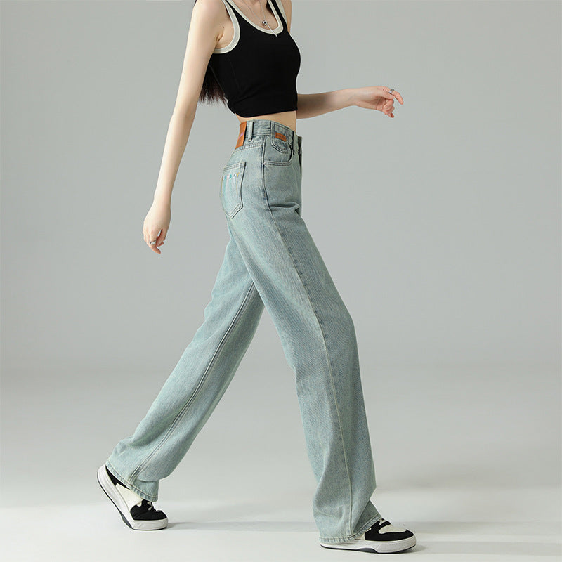 Cropped Trousers Embroidered Wide-leg Jeans photo 1