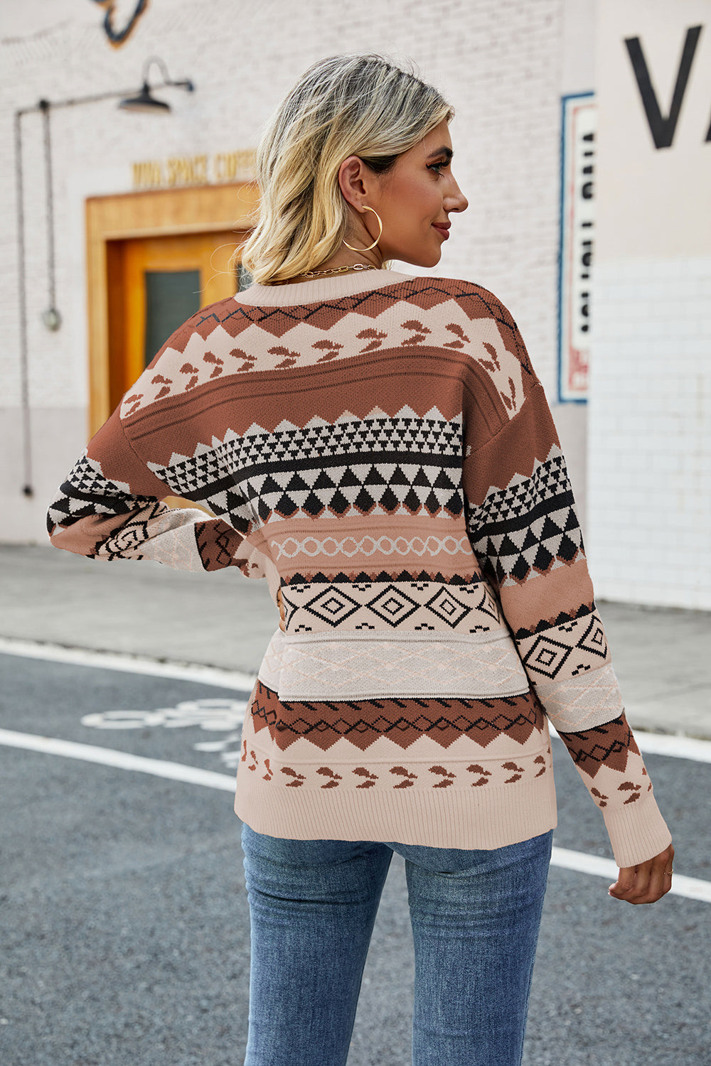 Round Neck Drop Shoulder Sweater (9)