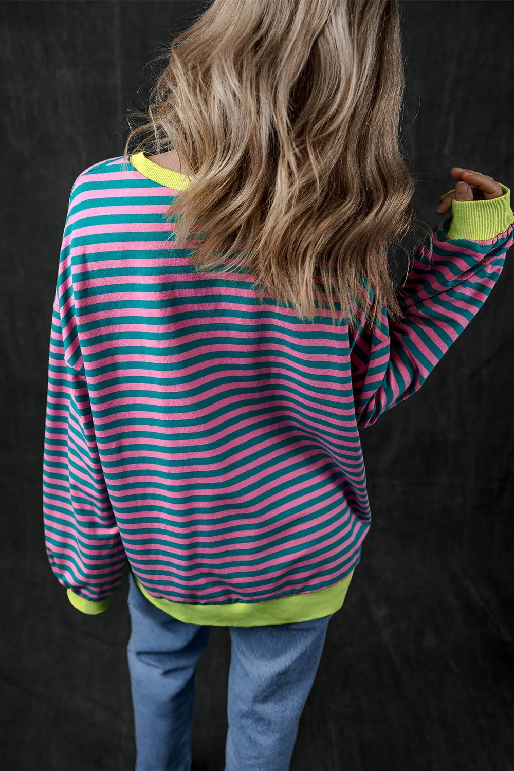 Pumpkin Striped Long Sleeve Sweatshirt (6)