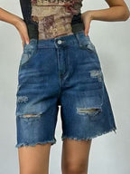 Full Size Ripped Frayed Hem Denim Shorts Plus (8)