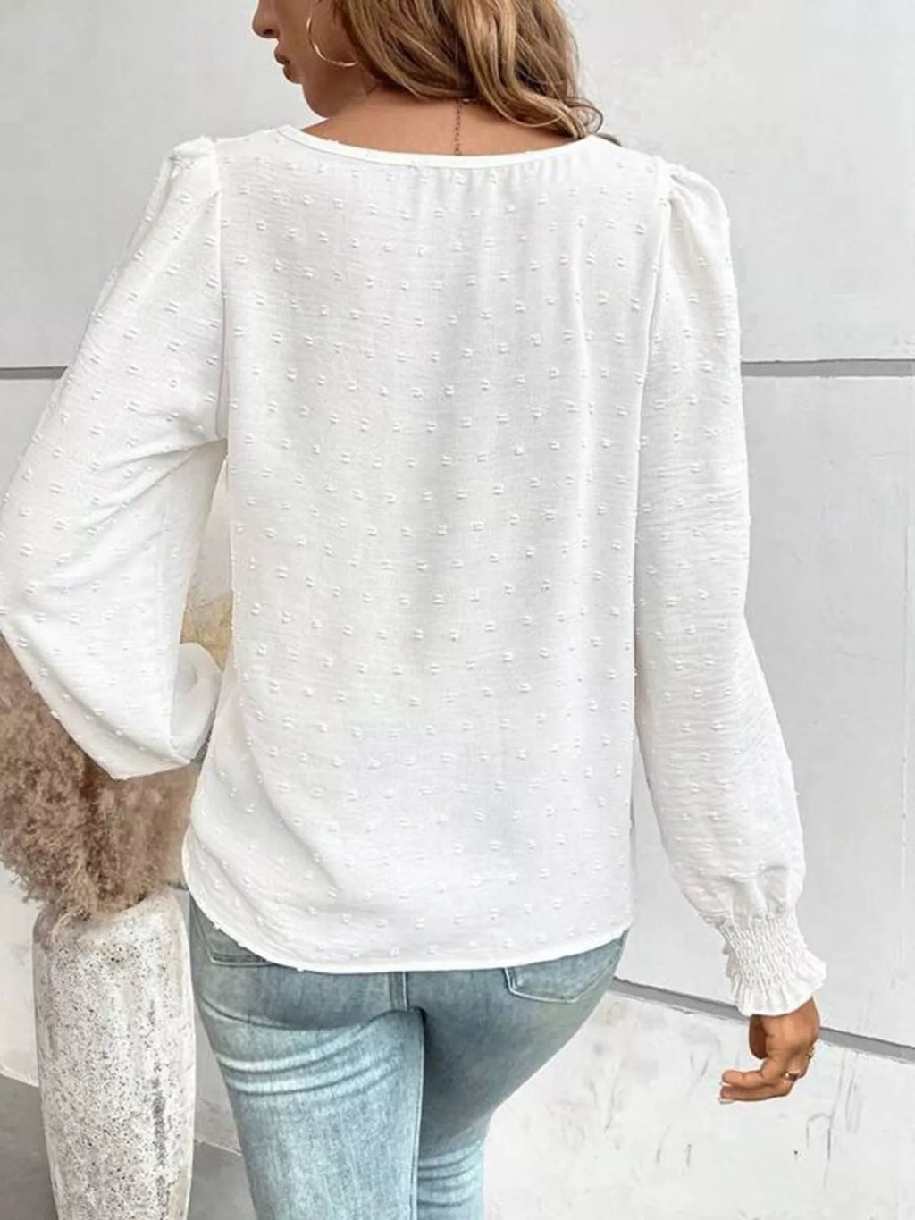 Swiss Dot Long Sleeve Blouse (2)