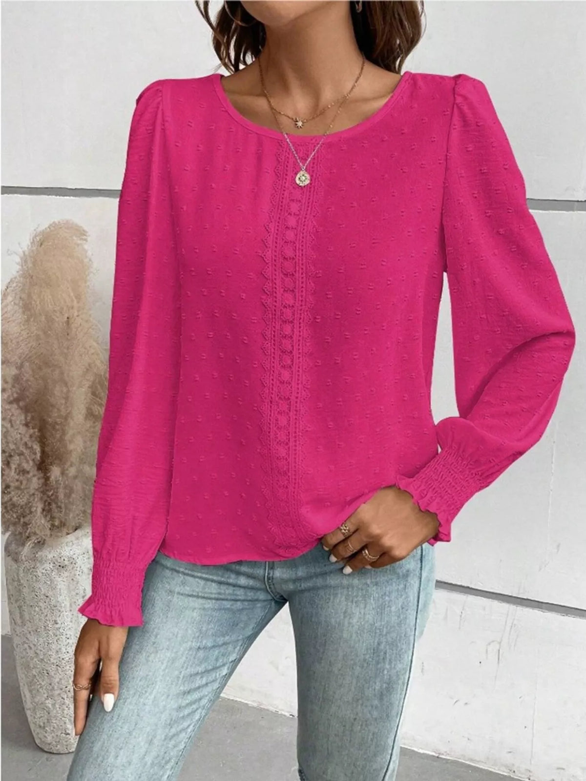 Swiss Dot Long Sleeve Blouse (15)