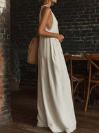 Full Size Halter Neck Lace Trim Wide Leg Jumpsuit Plus (2)