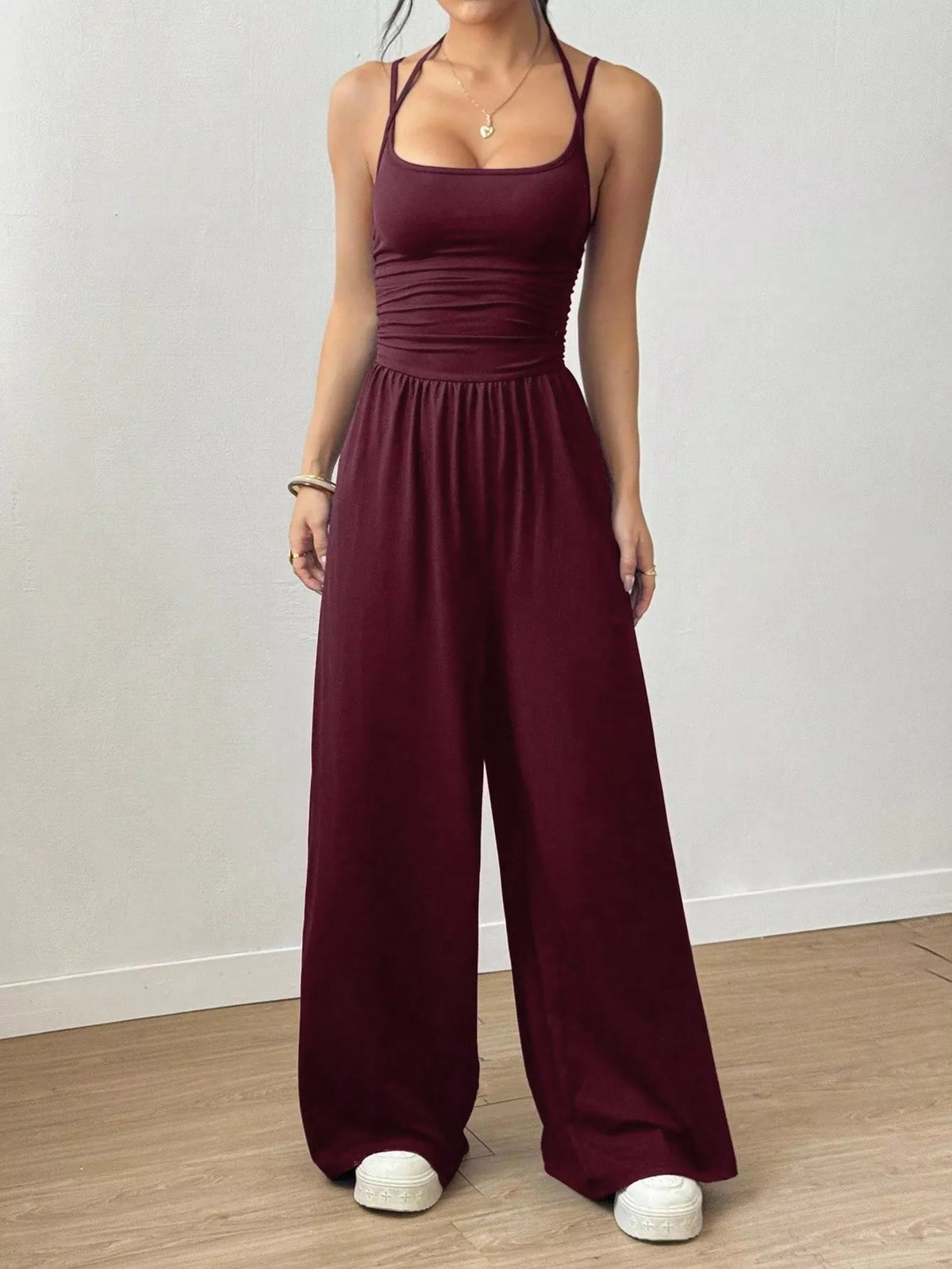 Spaghetti Strap Wide Leg Jumpsuit (5)
