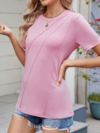 Round Neck Short Sleeve T-shirt (13)