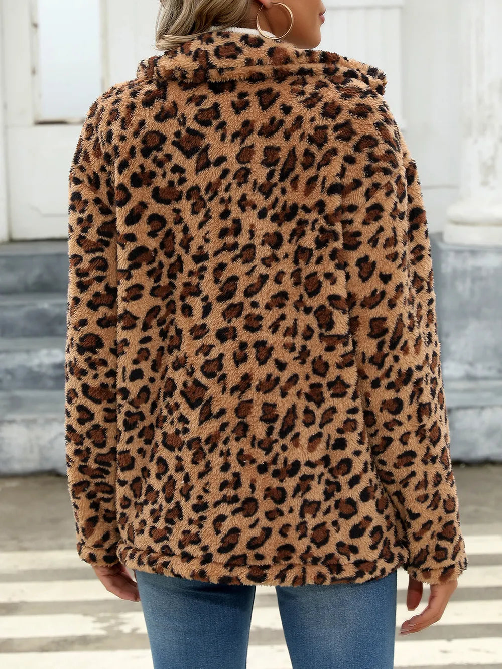 Button Up Drop Shoulder Fuzzy Jacket (21)