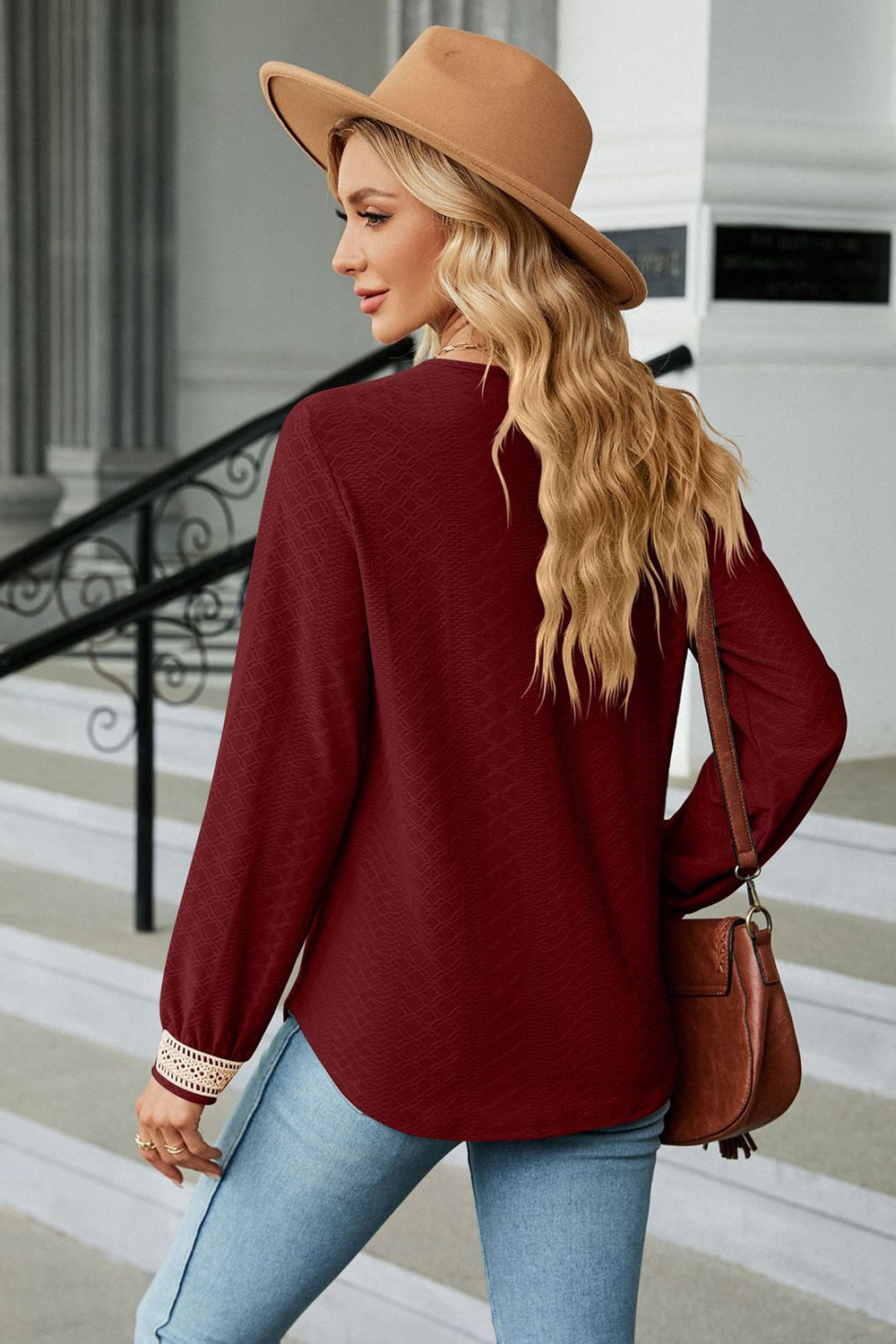 V-neck Long Sleeve Blouse (15)
