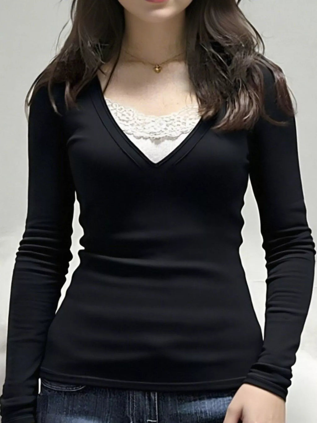 Long Sleeve T-shirt Lace Detail (20)