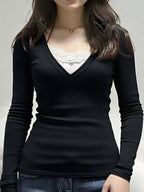 Long Sleeve T-shirt Lace Detail (20)